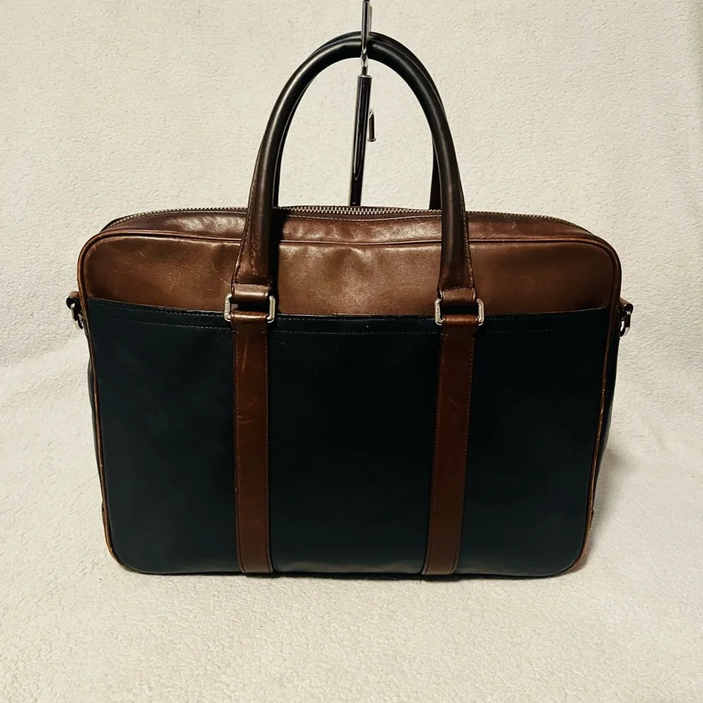 Coach Slim Bicolor Leather Briefcase - Picture 3 of 13